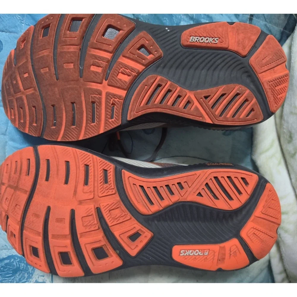 Brooks Ghost 17 Mens 9 Extra Wide 4E Running Shoes Gray Orange 1104424E048